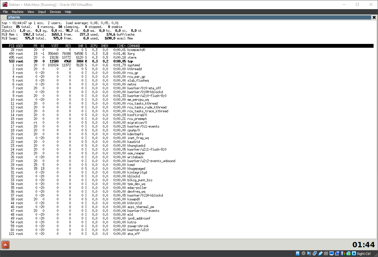 Running Matchbox Window Manager